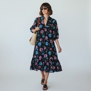 vintage black purple and blue daisy mumu